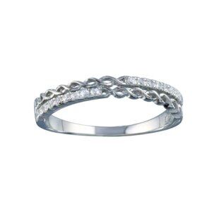 Sterling Silver 925 Rhodium Plated Micro Eternity CZ Ring